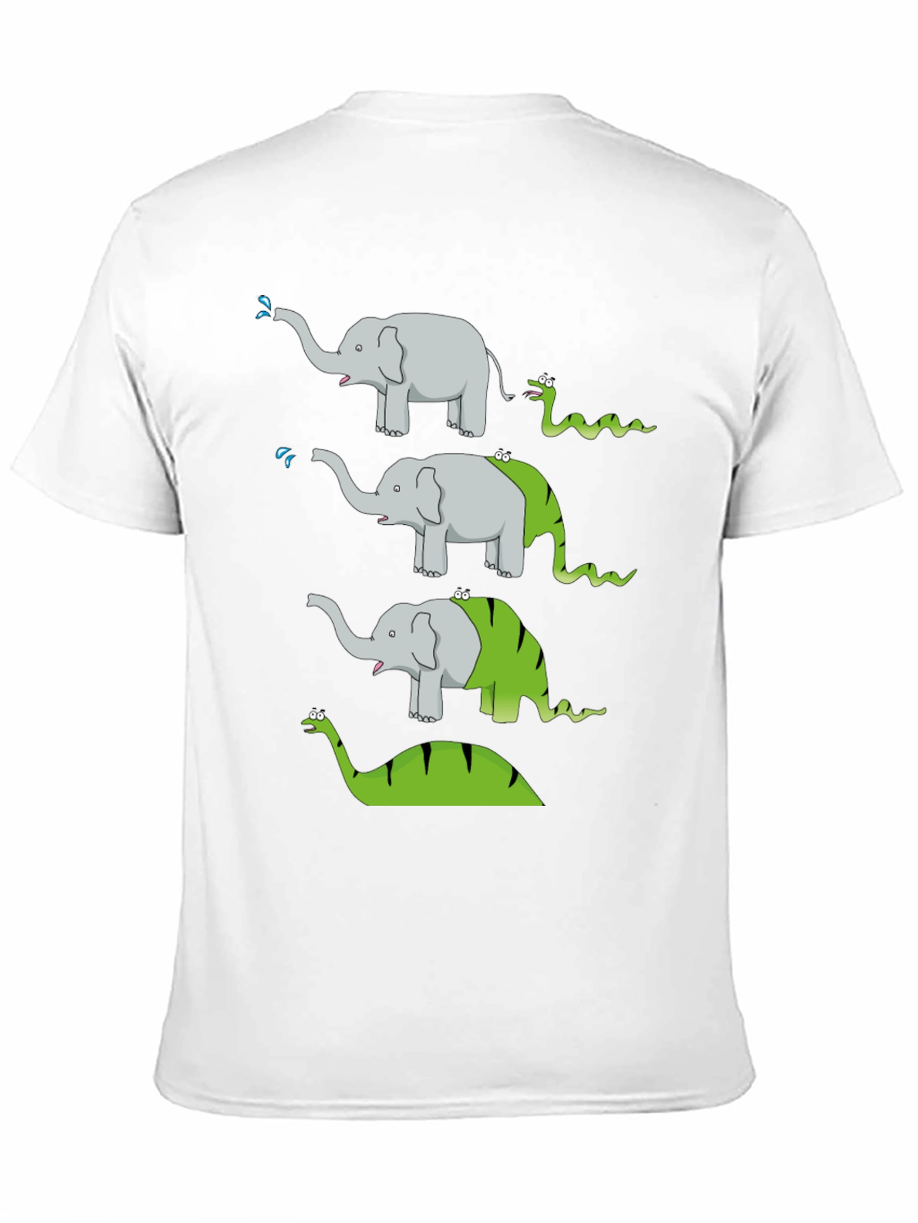 Elephant Snake Evolution Black T-Shirt