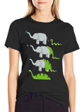 Elephant Snake Evolution Black T-Shirt