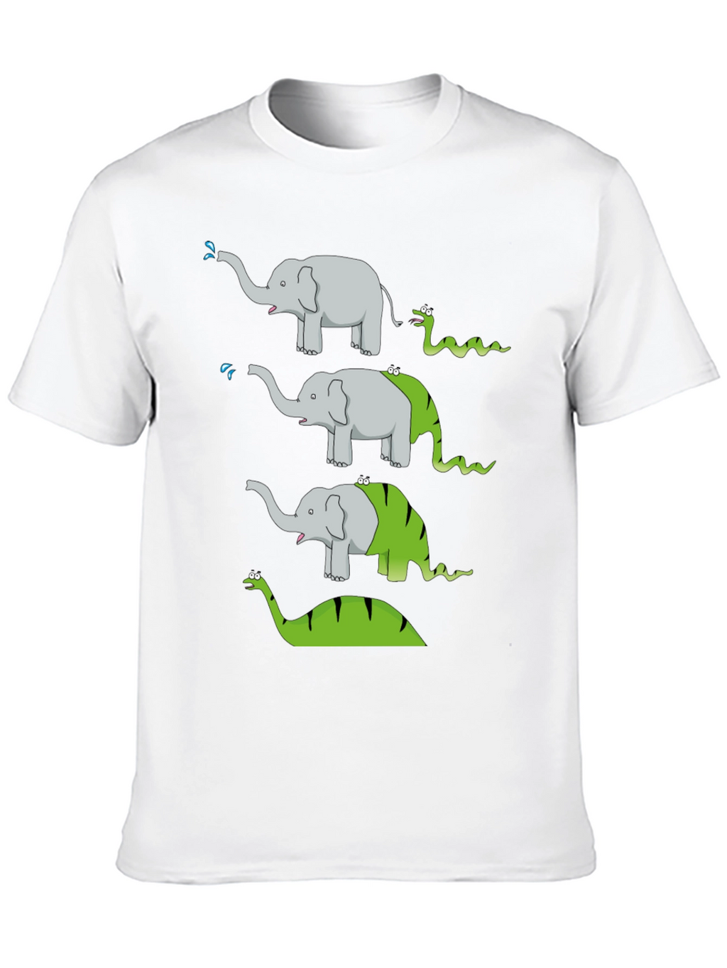Elephant Snake Evolution Black T-Shirt