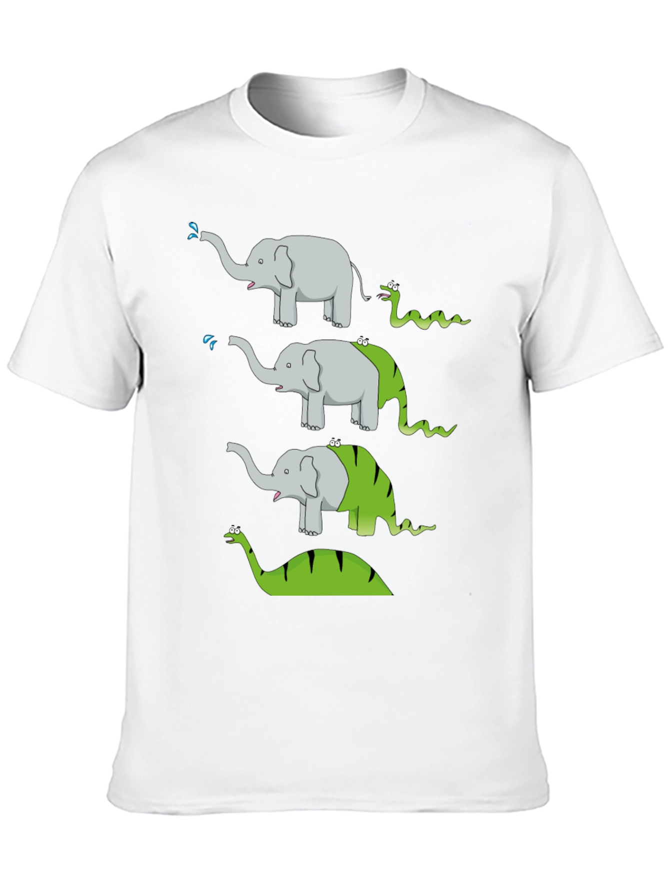 Elephant Snake Evolution Black T-Shirt