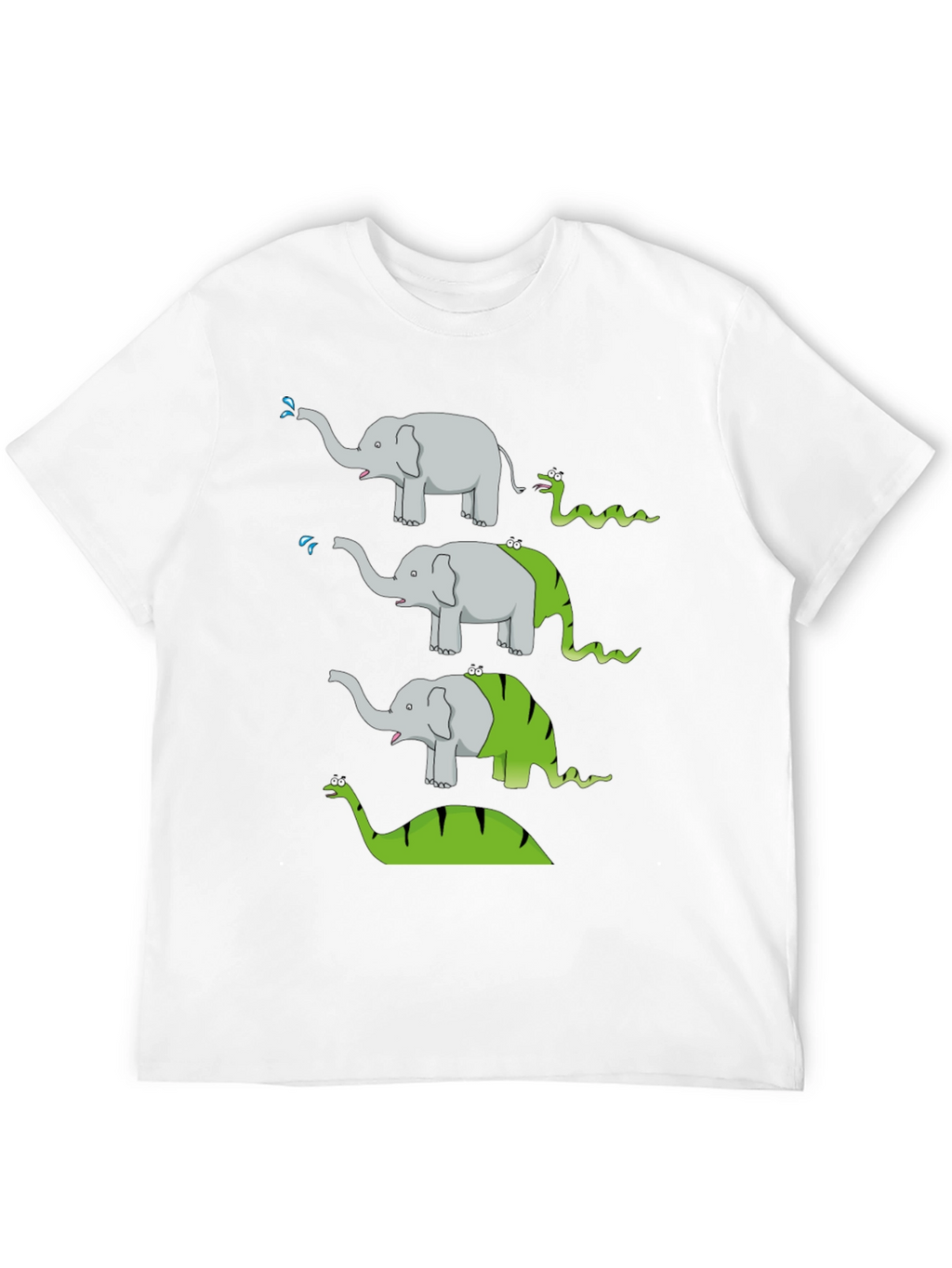 Elephant Snake Evolution Black T-Shirt