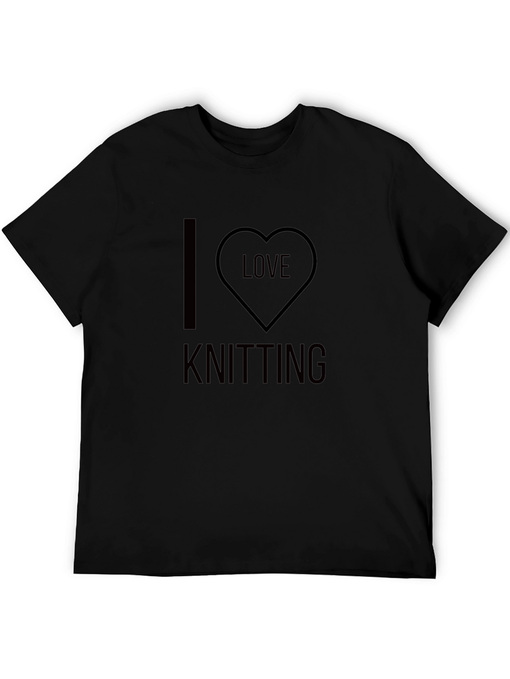 I Love Knitting T-Shirt - Black Cotton Tee