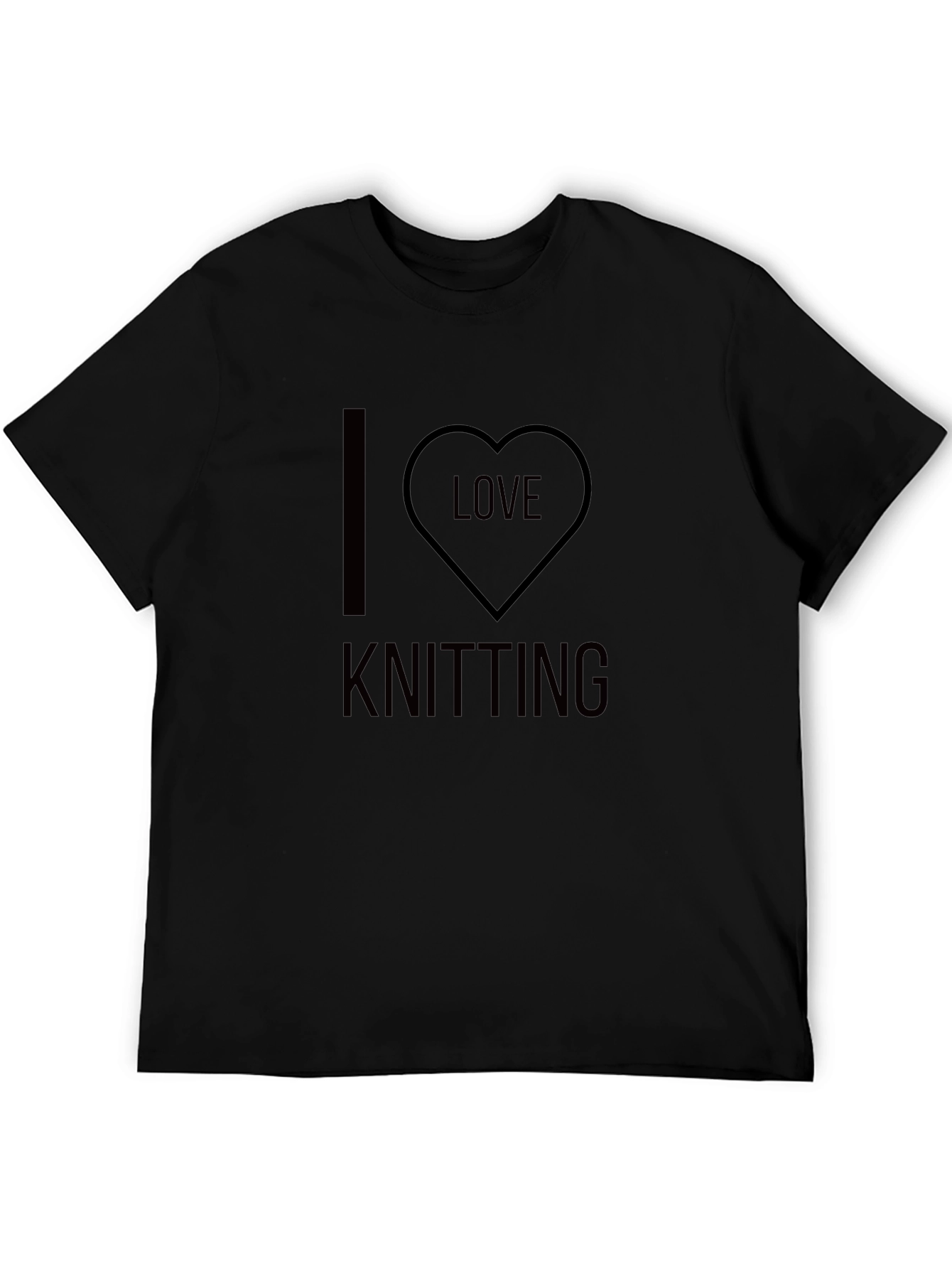 I Love Knitting T-Shirt - Black Cotton Tee