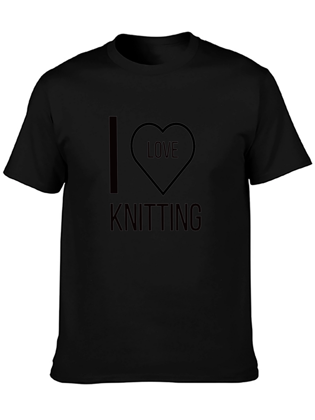 I Love Knitting T-Shirt - Black Cotton Tee