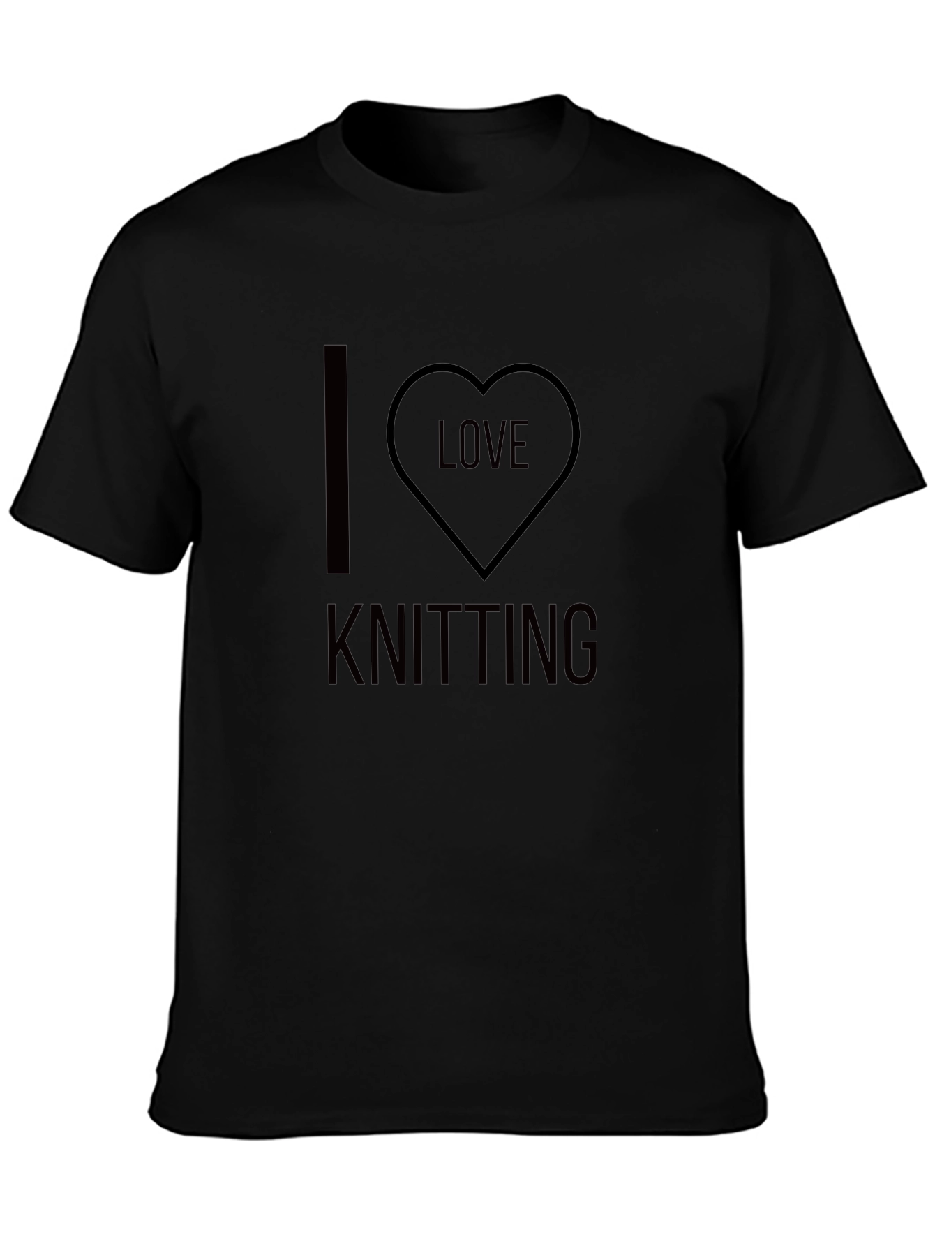 I Love Knitting T-Shirt - Black Cotton Tee