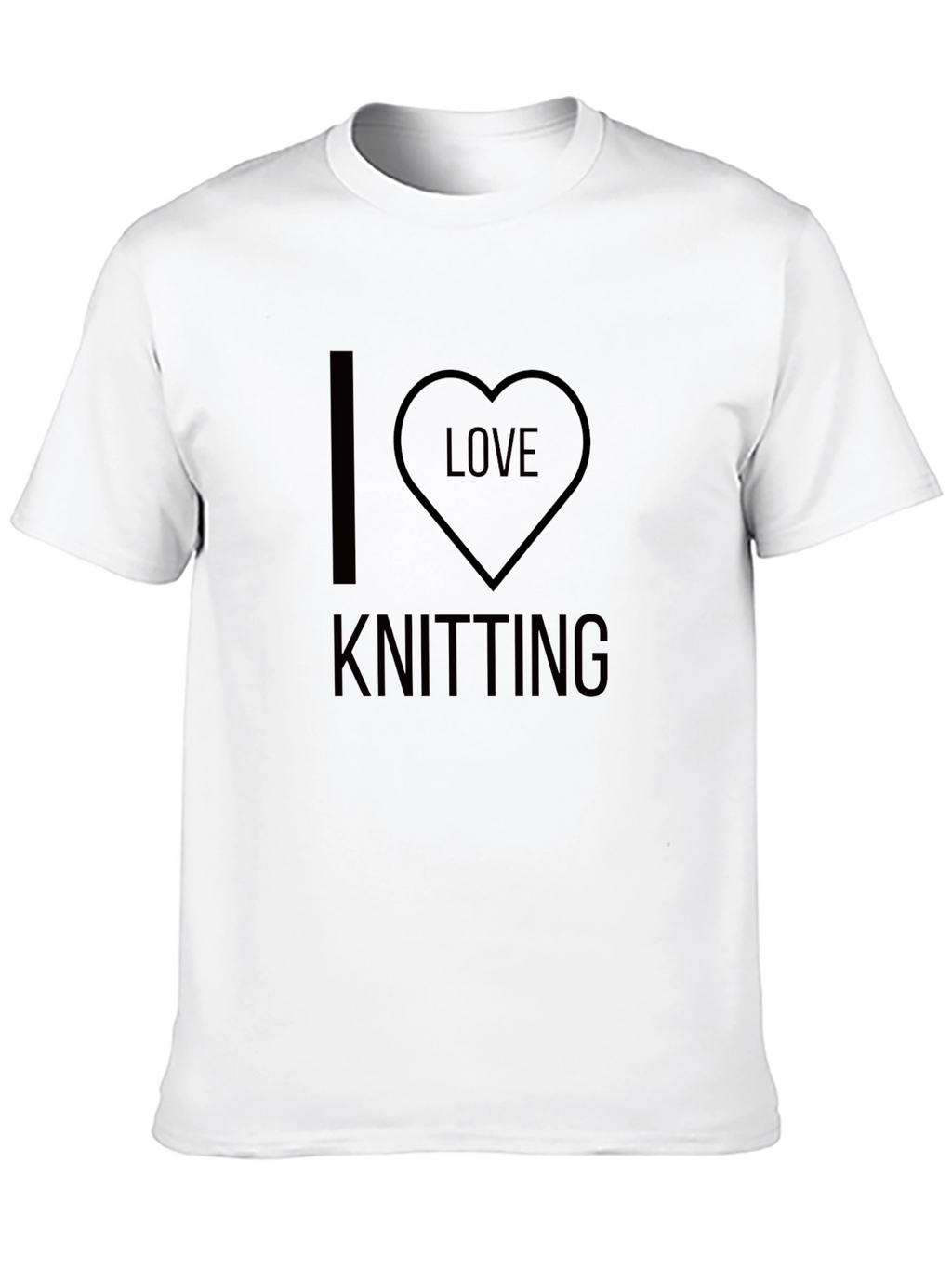I Love Knitting T-Shirt - Black Cotton Tee