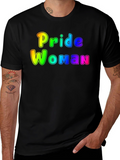 Pride Woman Rainbow Graphic T-Shirt - Black
