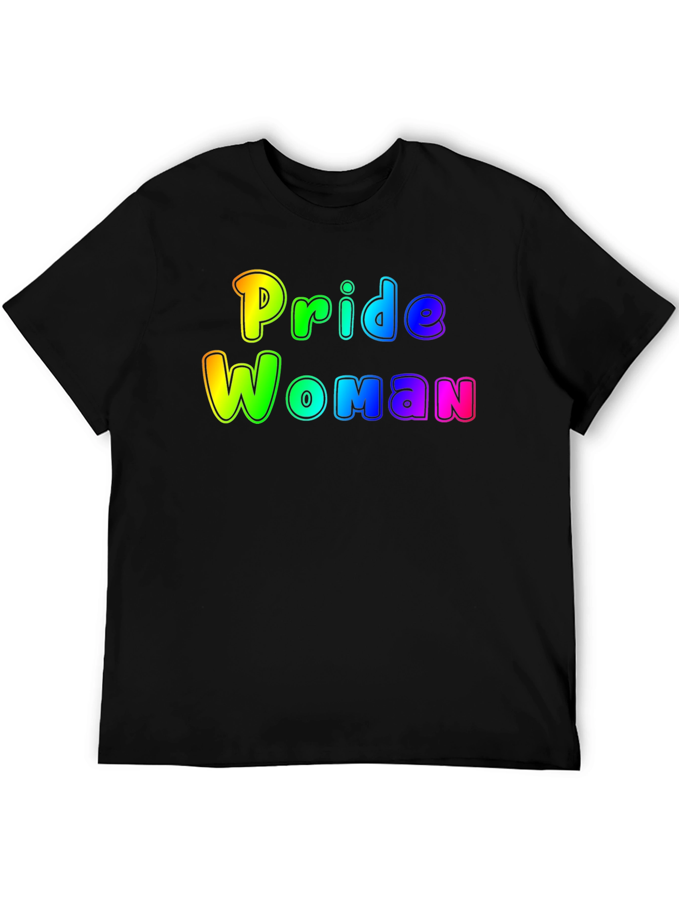 Pride Woman Rainbow Graphic T-Shirt - Black