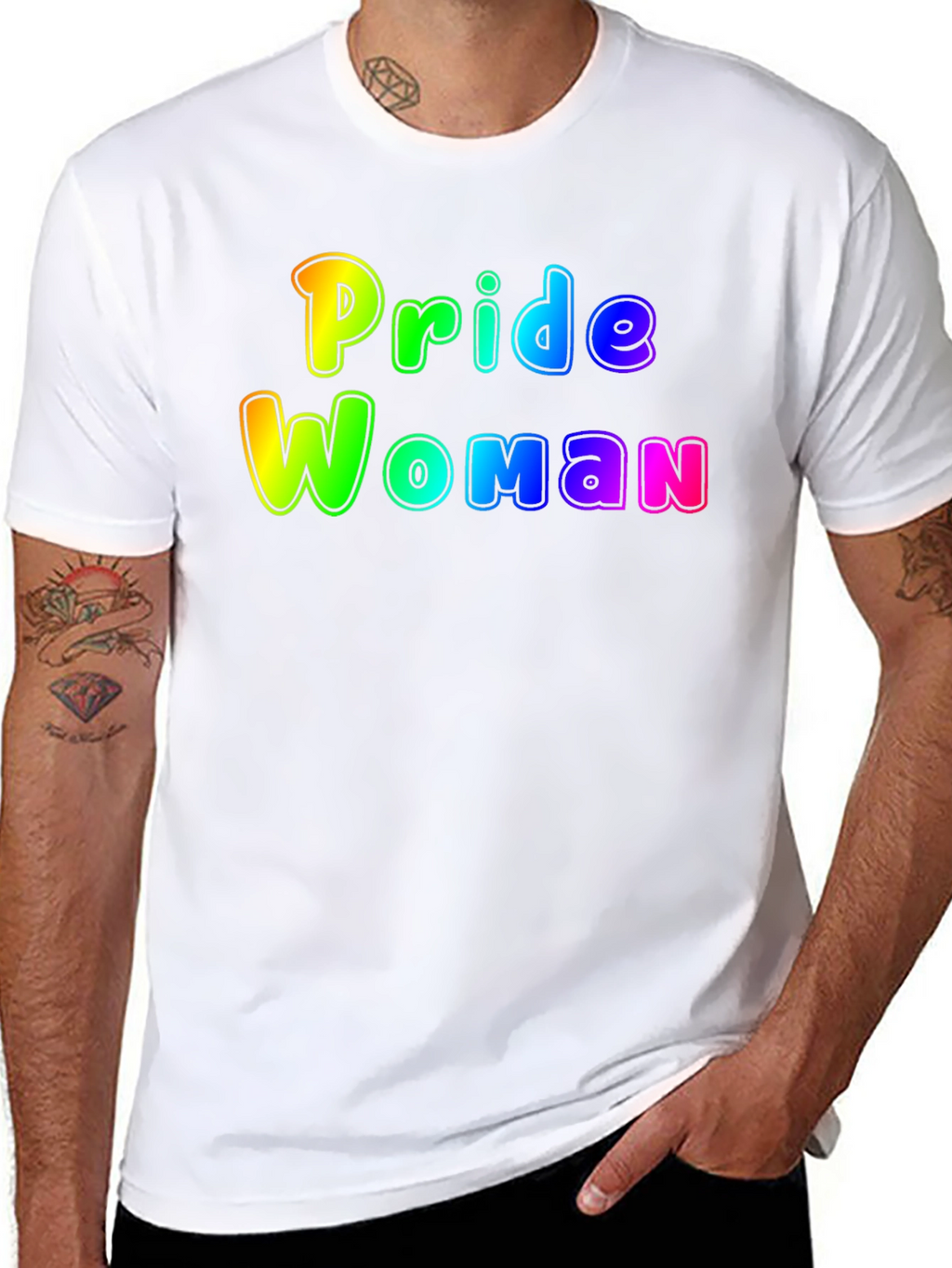 Pride Woman Rainbow Graphic T-Shirt - Black