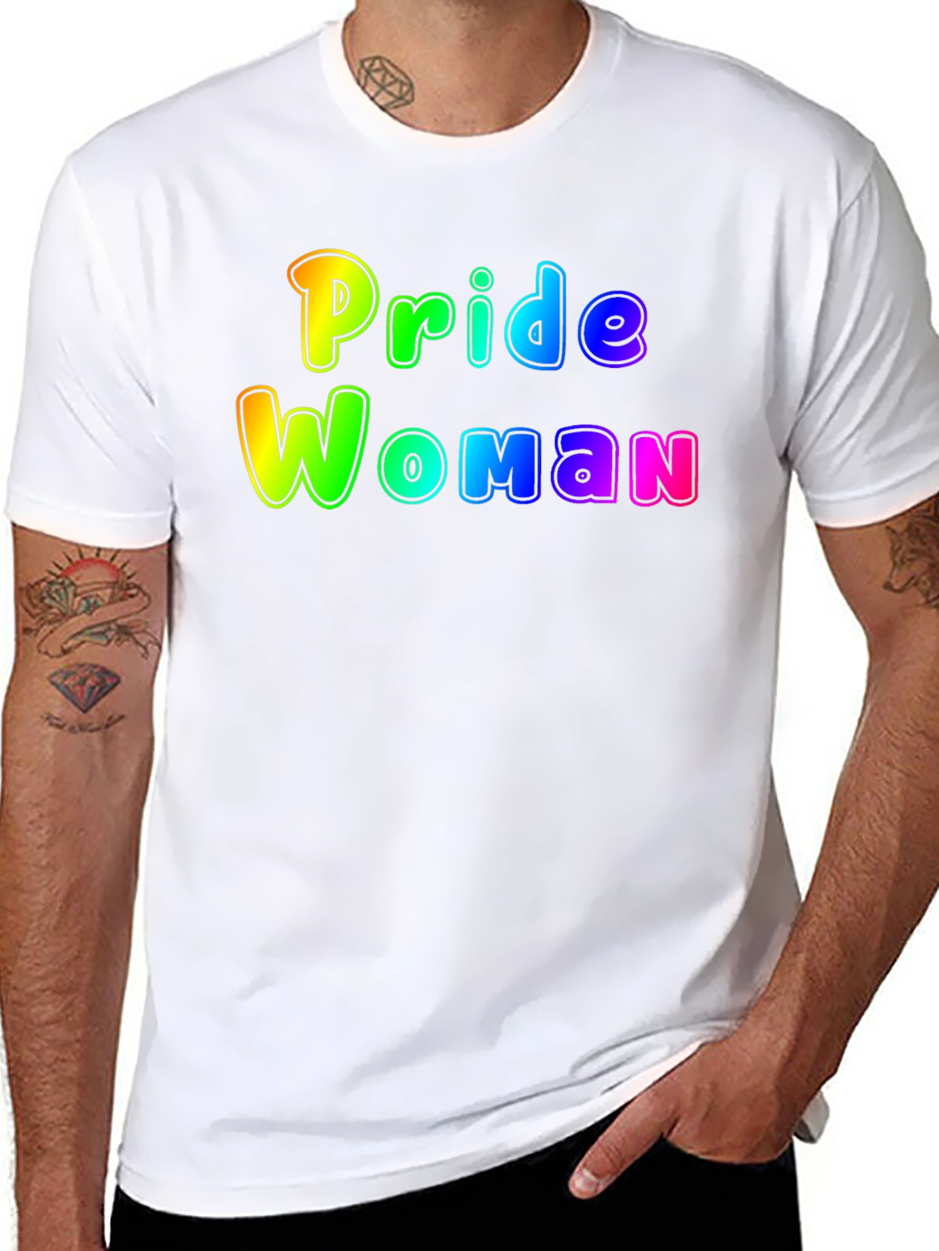 Pride Woman Rainbow Graphic T-Shirt - Black