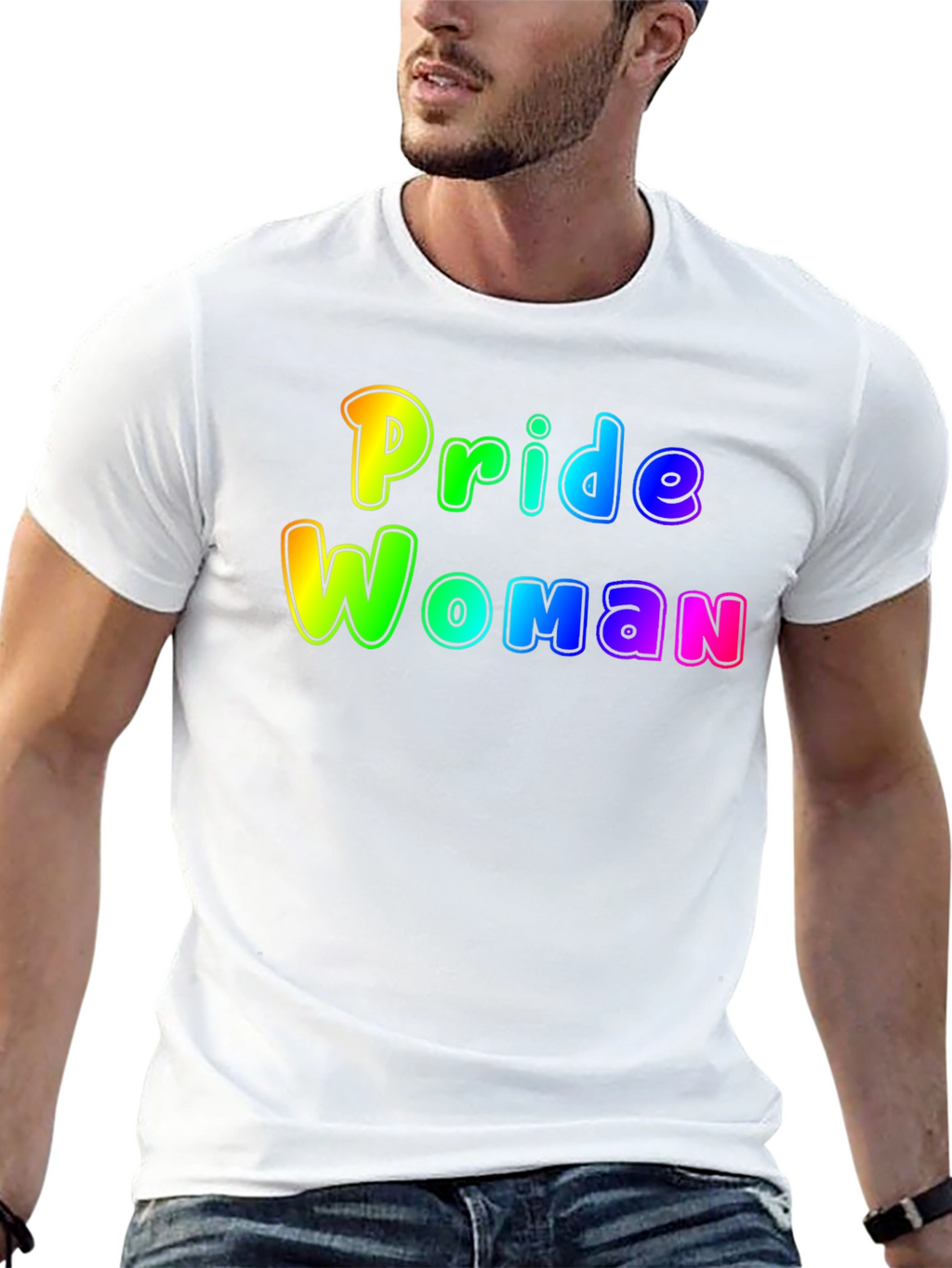 Pride Woman Rainbow Graphic T-Shirt - Black