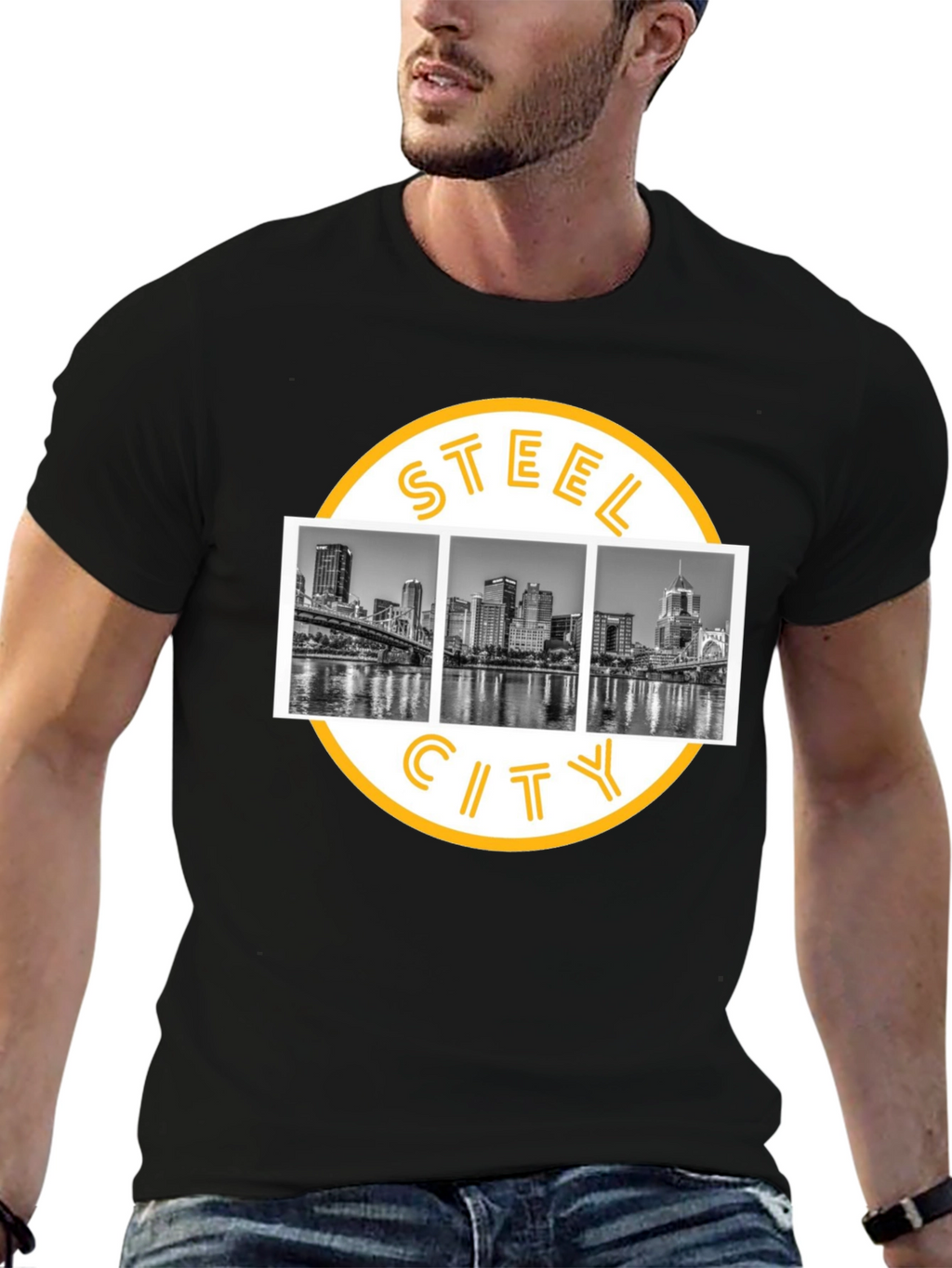 Steel City Skyline Graphic T-Shirt