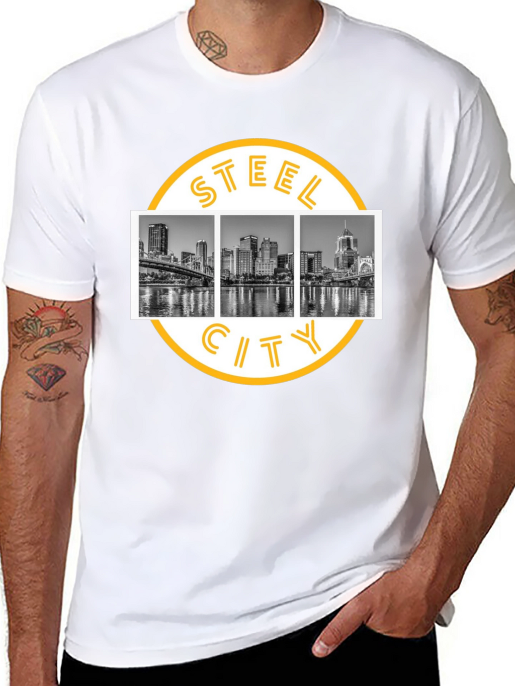 Steel City Skyline Graphic T-Shirt