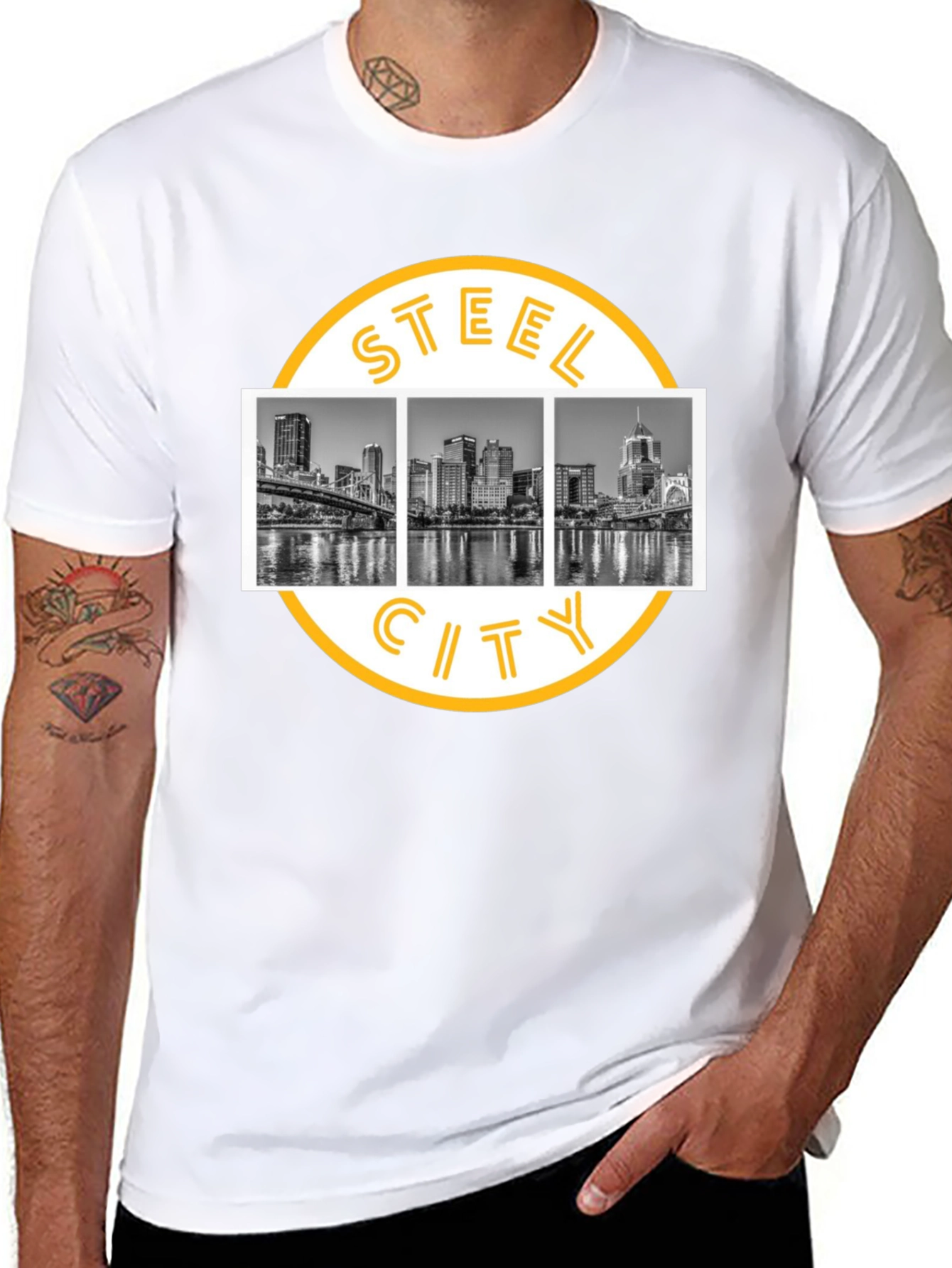 Steel City Skyline Graphic T-Shirt