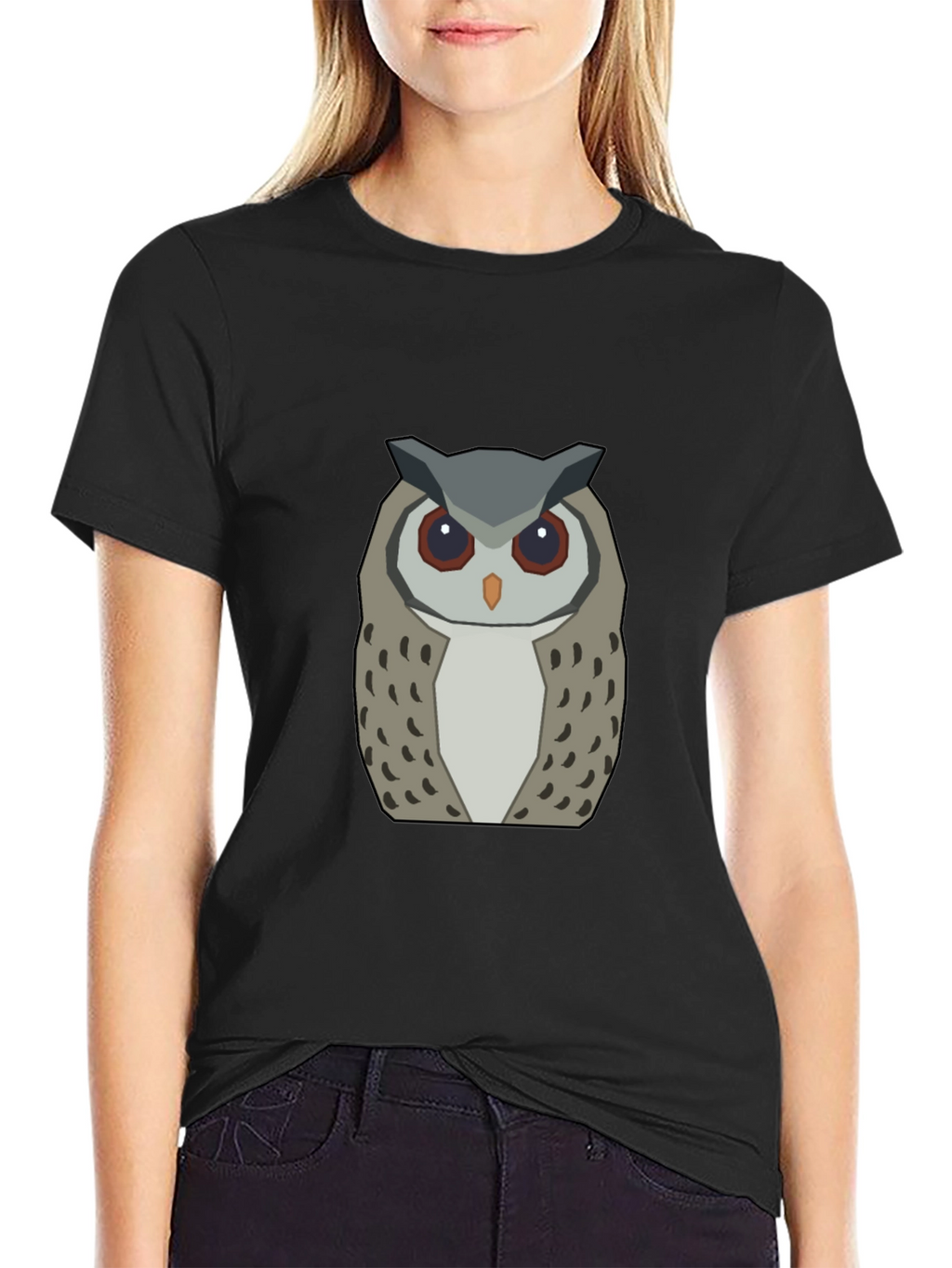 Geometric Owl Graphic Tee - Modern Design
