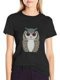 Geometric Owl Graphic Tee - Modern Design