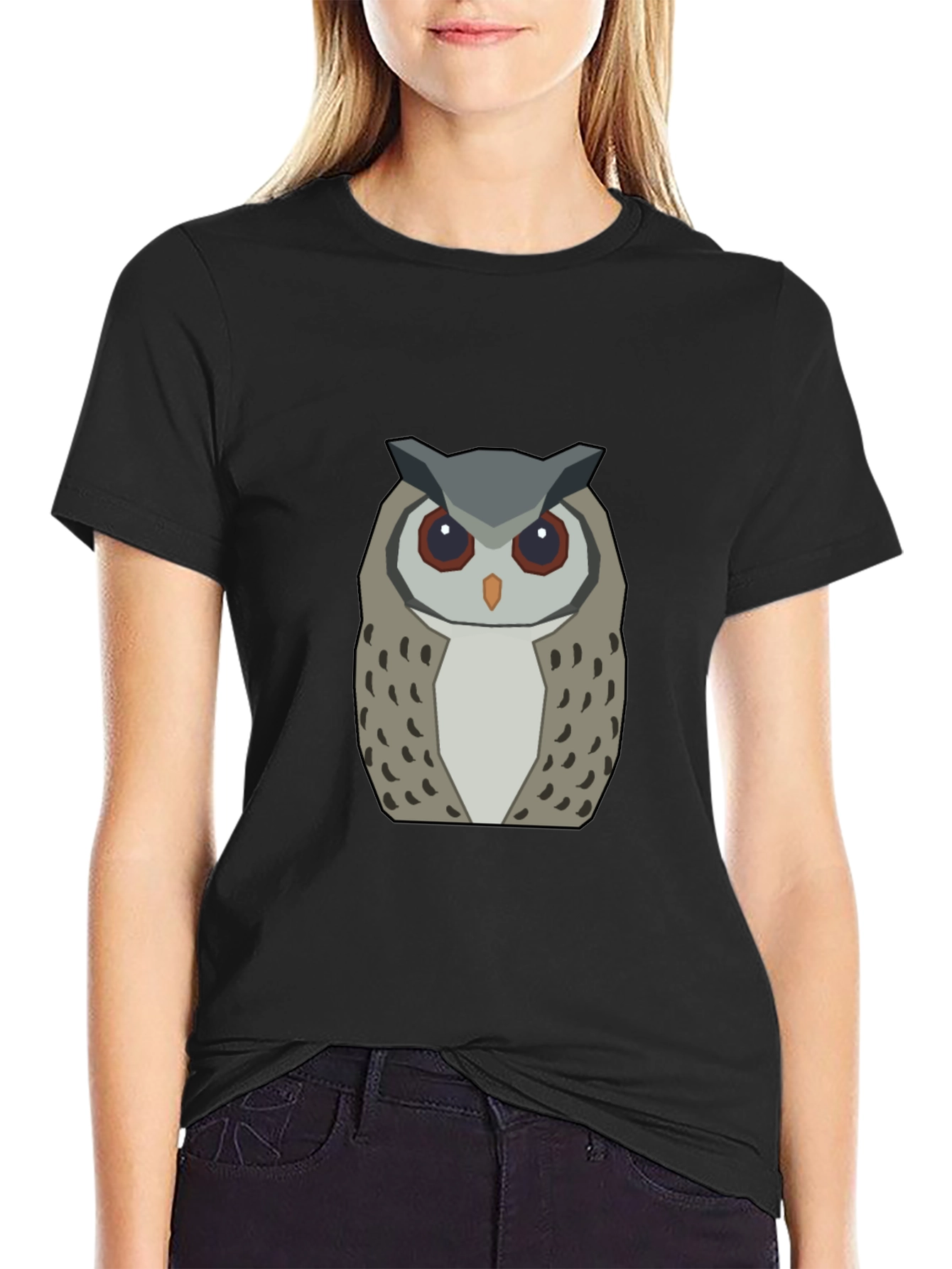 Geometric Owl Graphic Tee - Modern Design