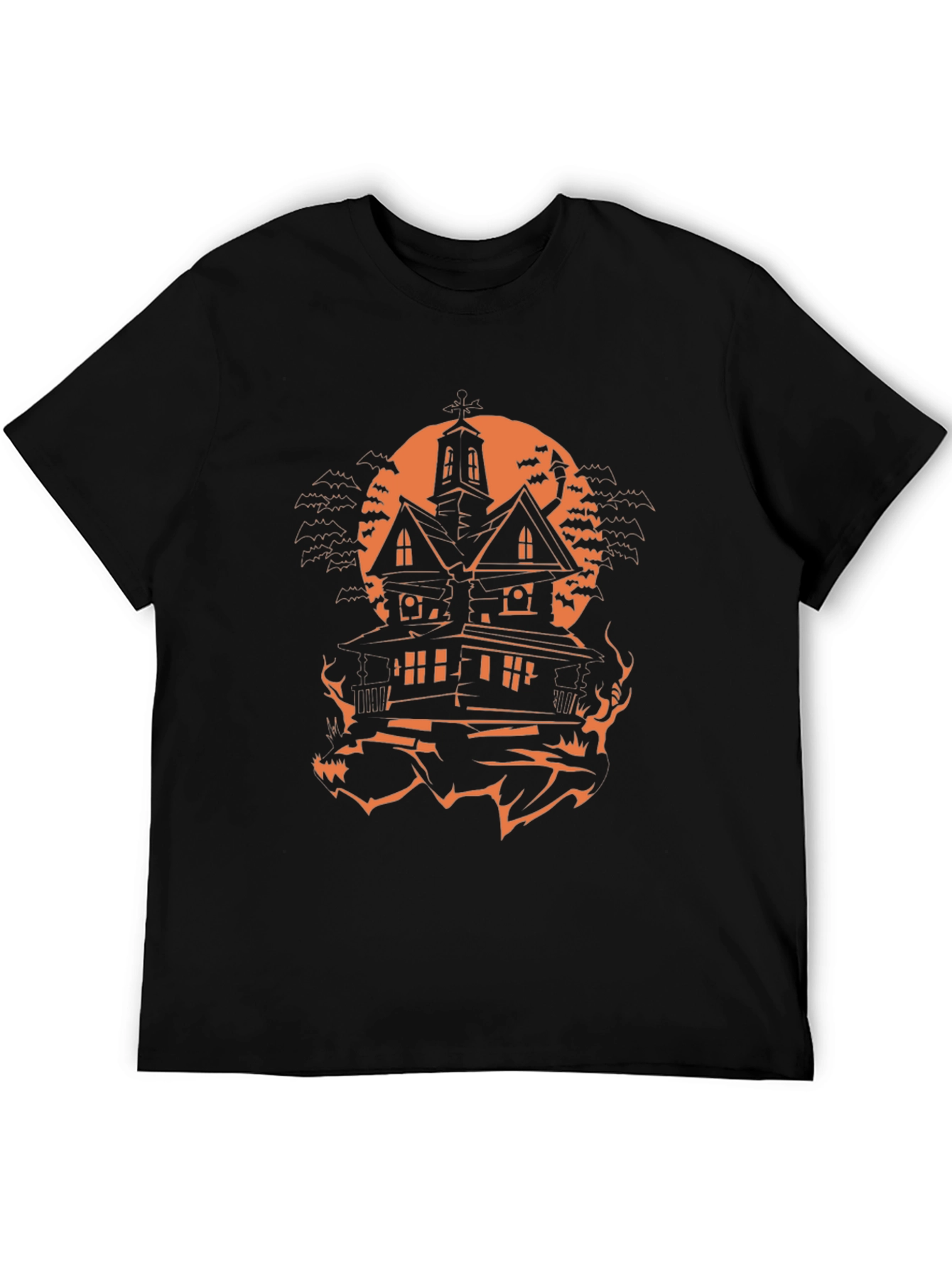 Halloween Haunted House Graphic Tee - Spooky Season