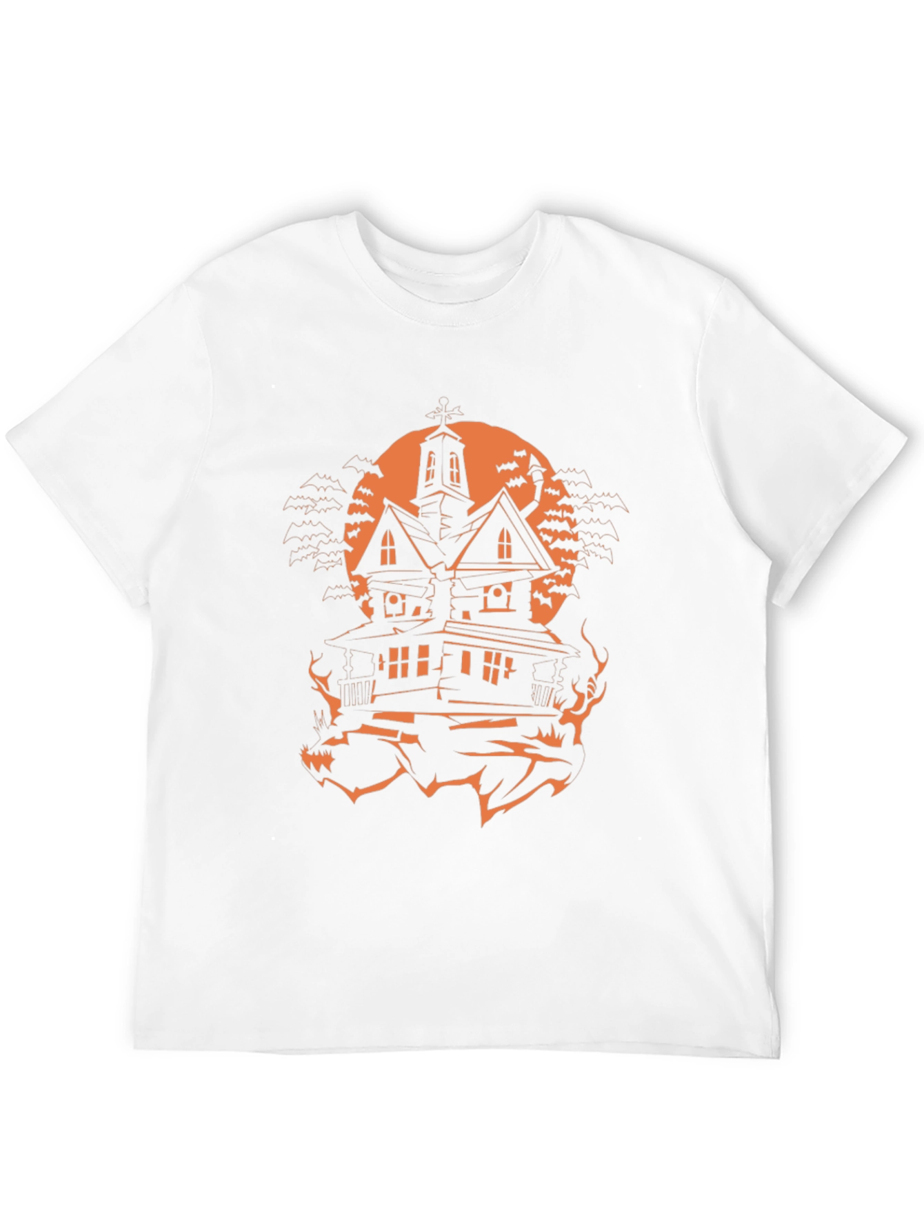 Halloween Haunted House Graphic Tee - Spooky Season