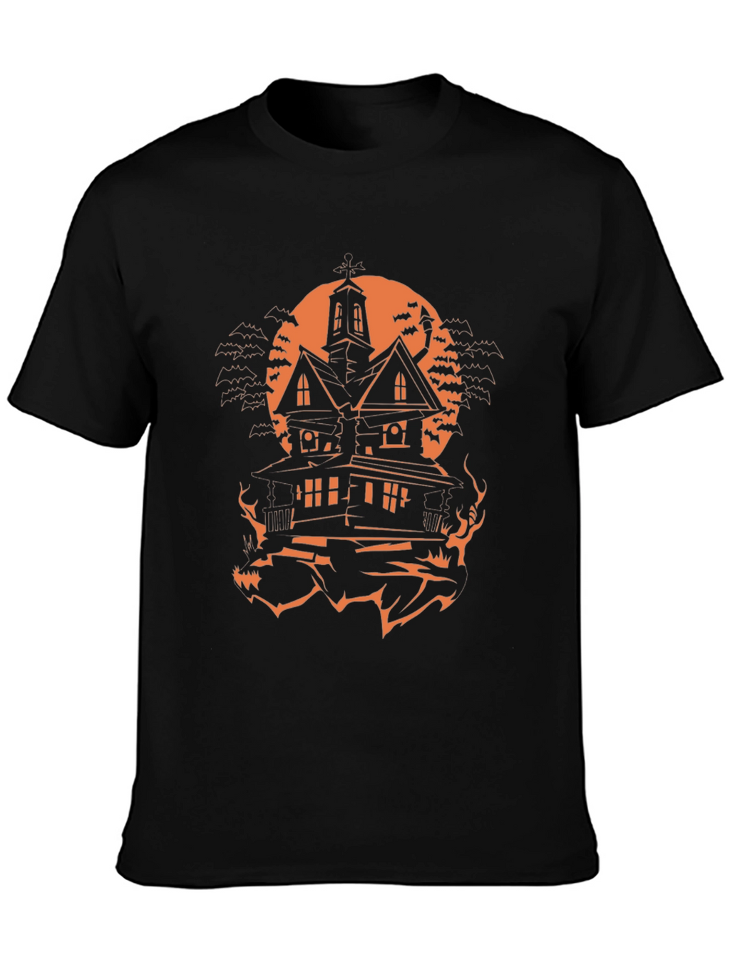 Halloween Haunted House Graphic Tee - Spooky Season
