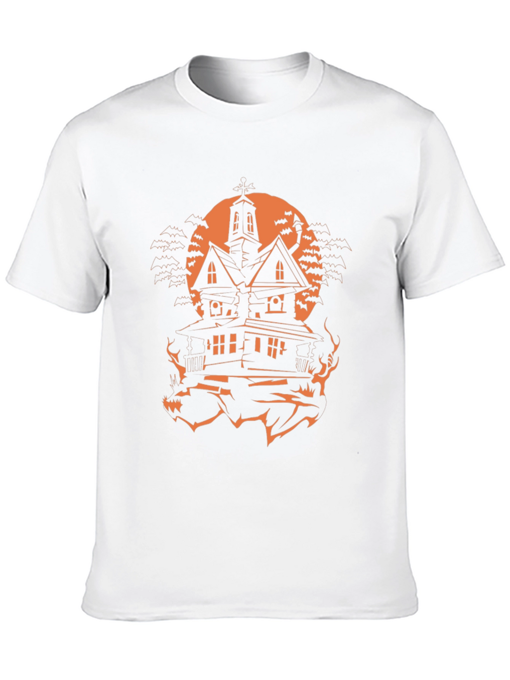 Halloween Haunted House Graphic Tee - Spooky Season