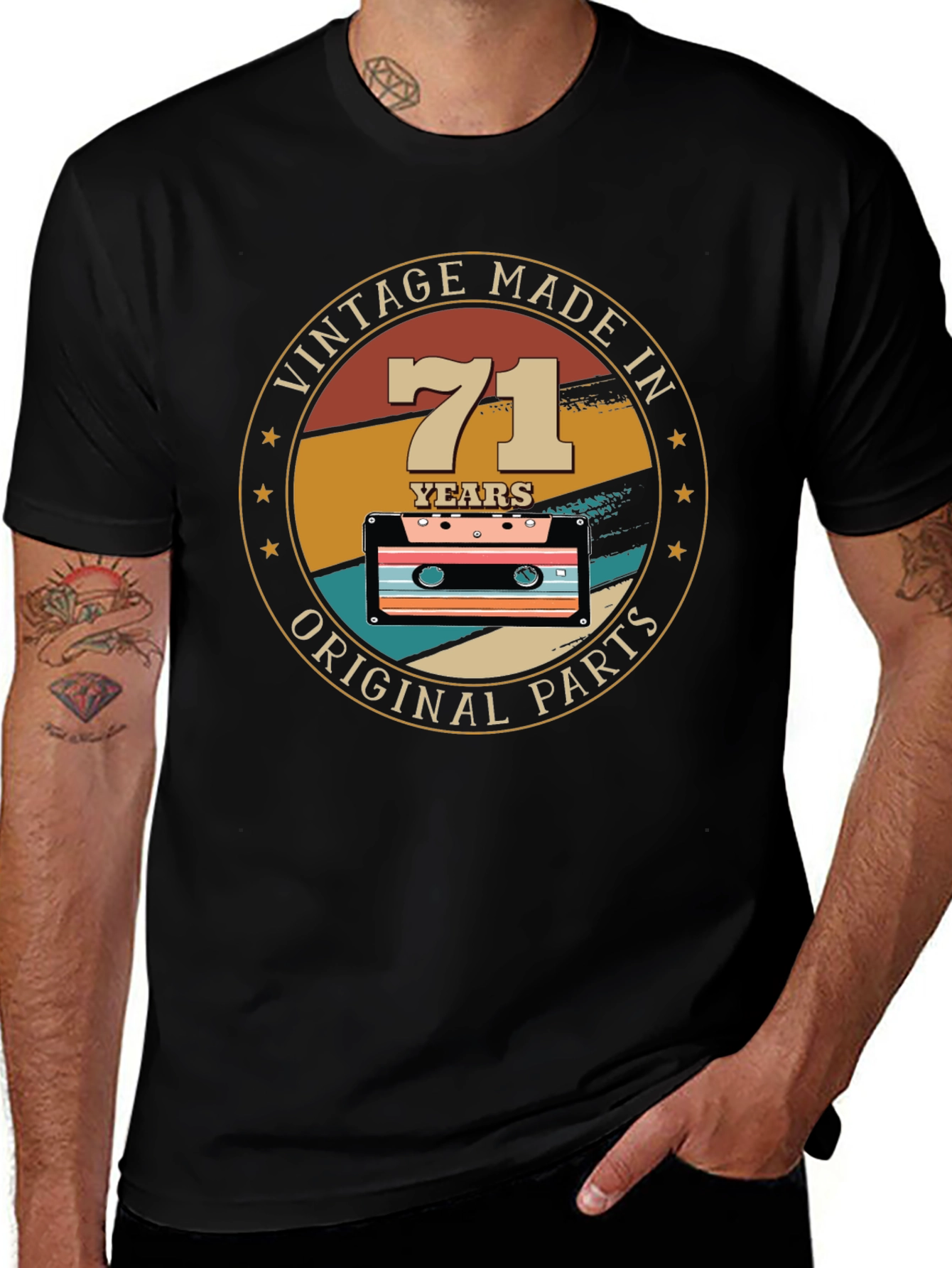 Vintage 71 Years Original Parts Graphic T-Shirt