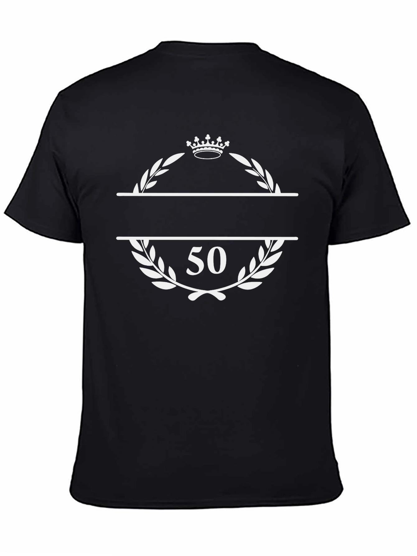50th Birthday Crown Laurel Black T-Shirt