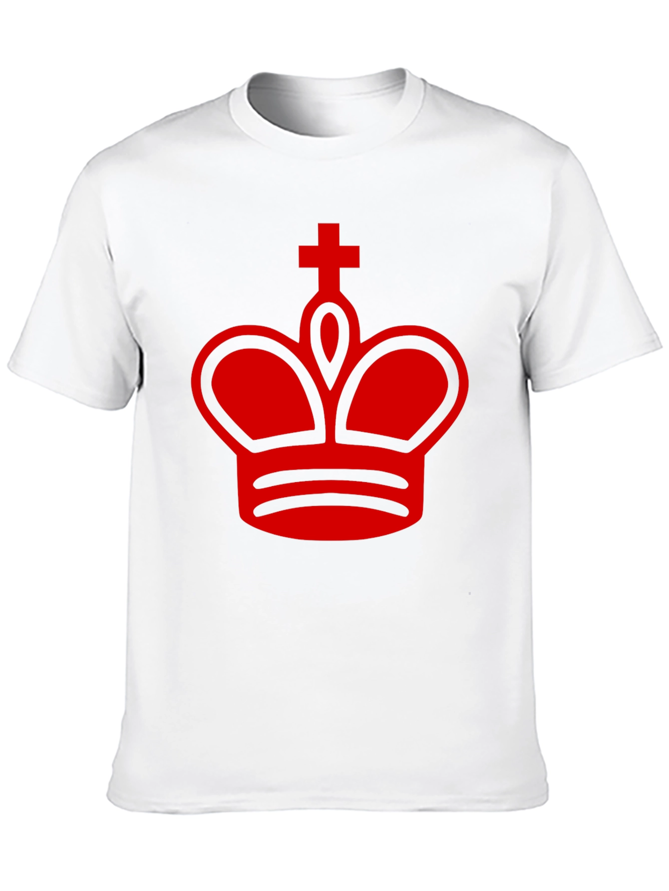 King Chess Piece Graphic Tee - Red Crown Design