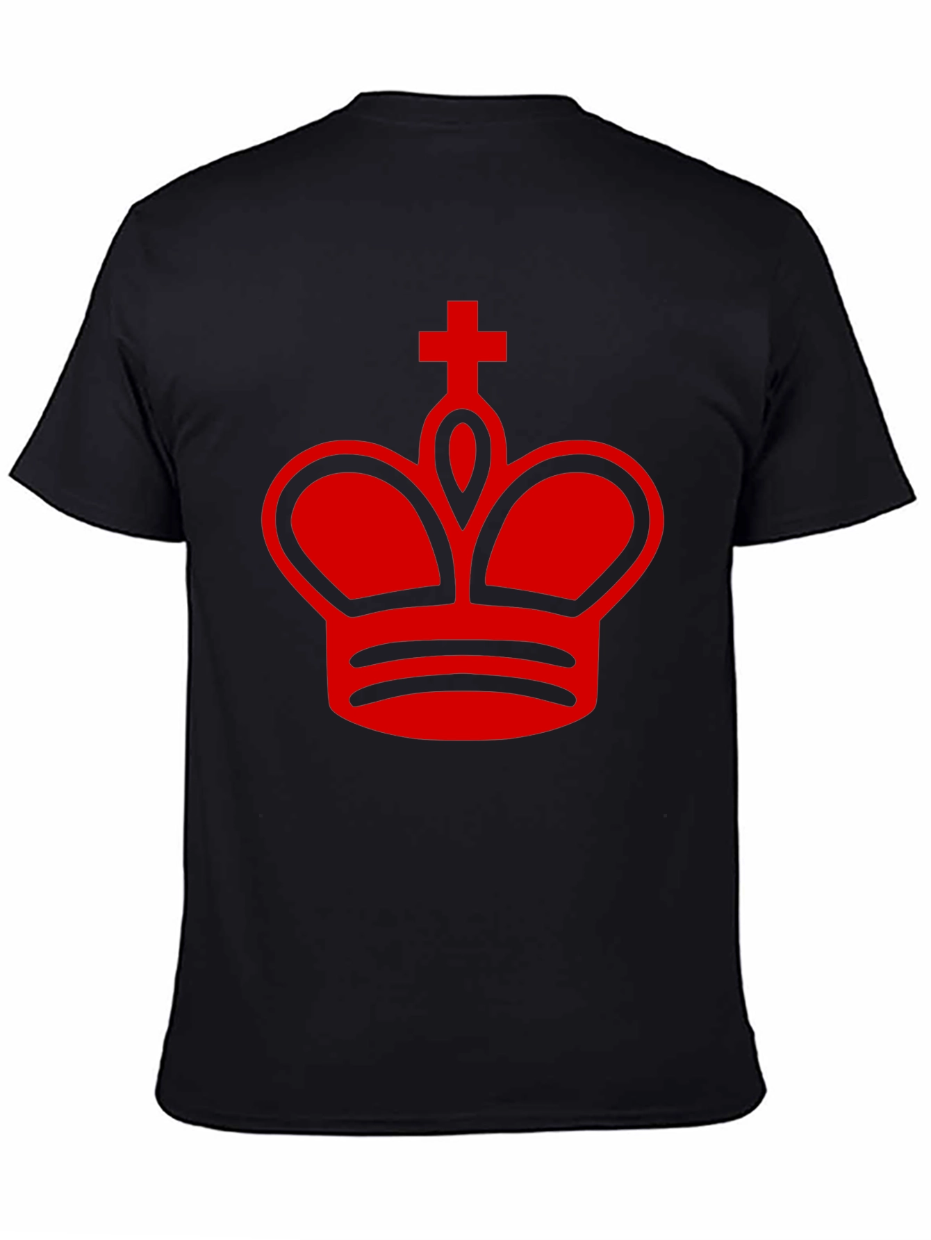 King Chess Piece Graphic Tee - Red Crown Design