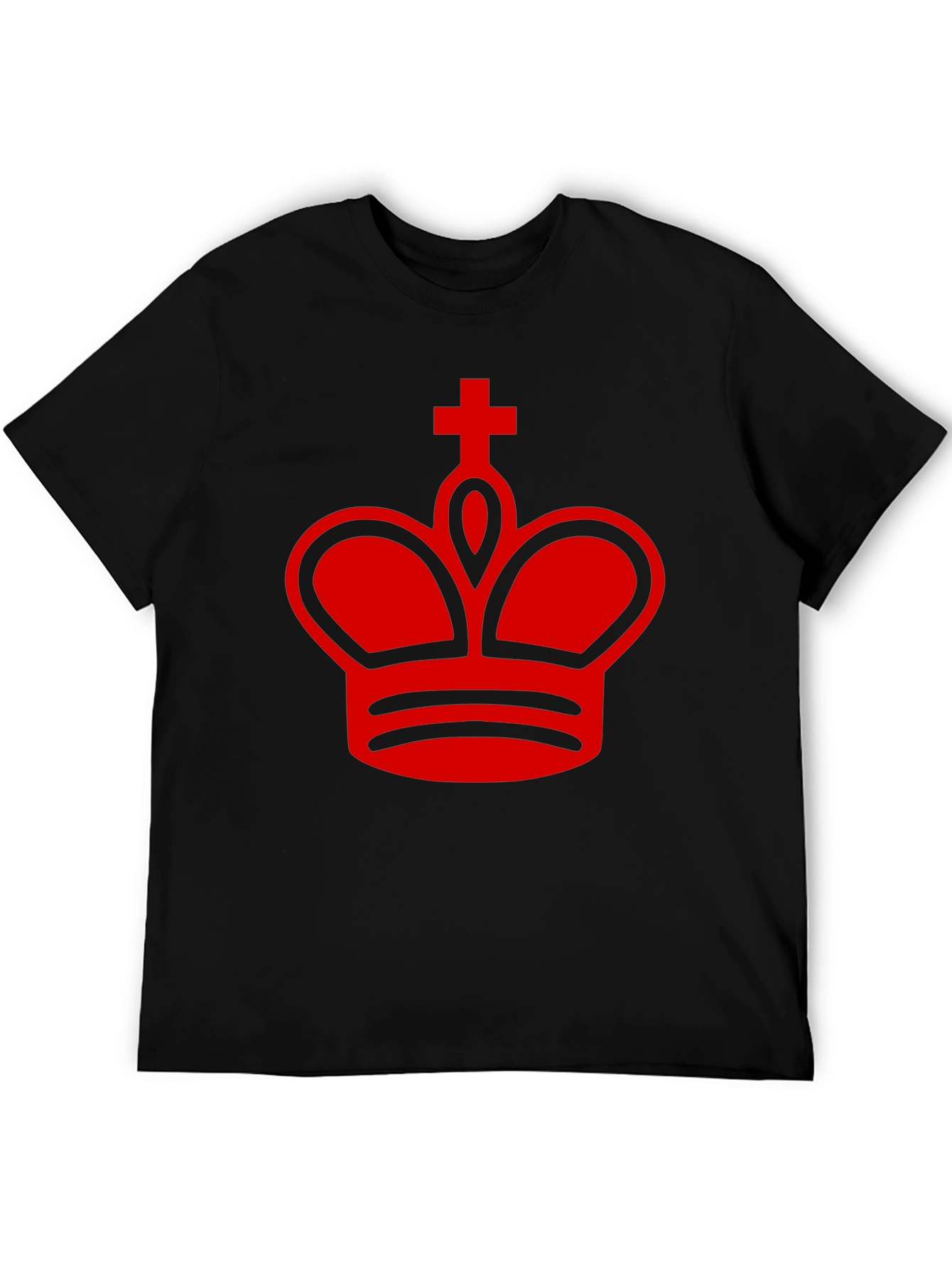 King Chess Piece Graphic Tee - Red Crown Design