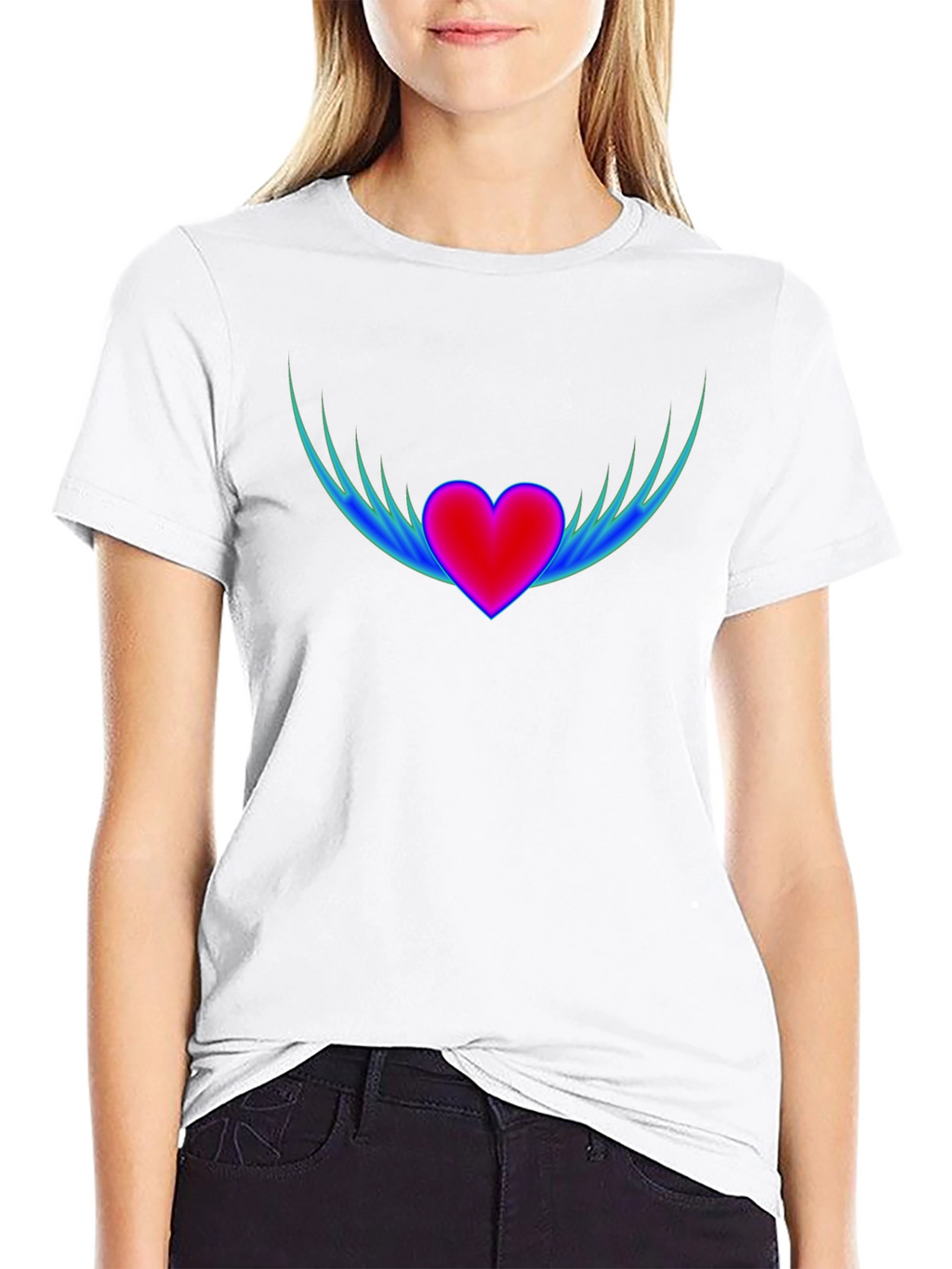 Winged Heart Graphic T-Shirt - Stylish Comfort