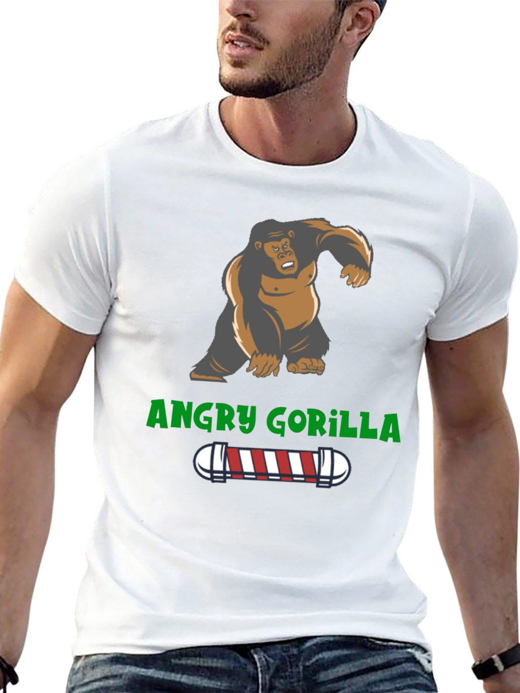 Angry Gorilla Barber T-Shirt - Unique Design