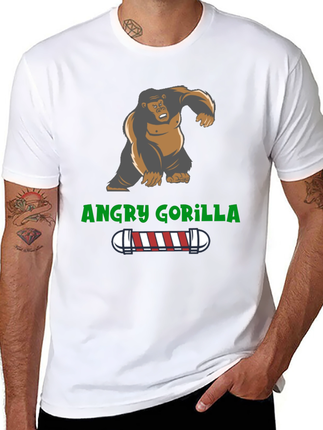 Angry Gorilla Barber T-Shirt - Unique Design