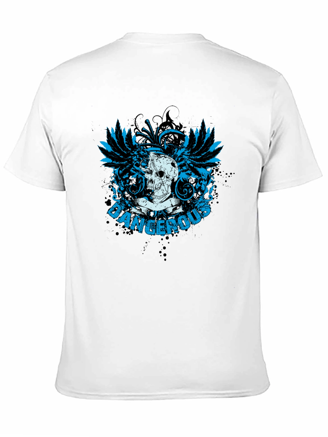 Dangerous Skull Graphic Print Mens Black T-shirt