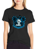 Dangerous Skull Graphic Print Mens Black T-shirt