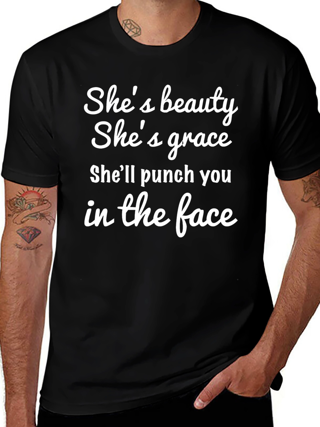 Shes Beauty Shes Grace T-Shirt - Funny Graphic Tee