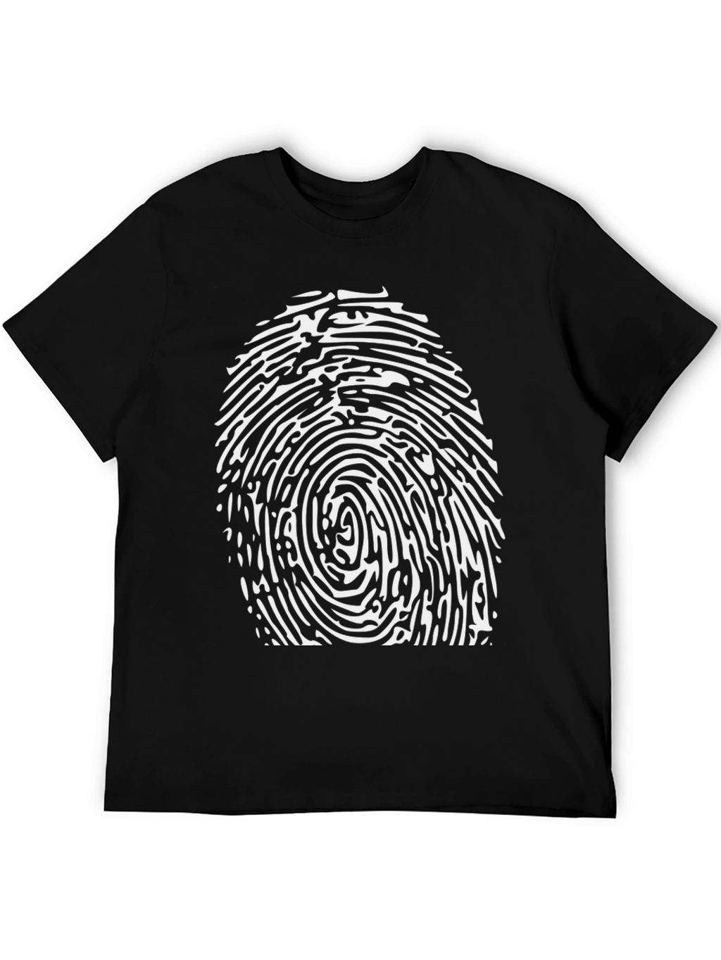 Fingerprint Graphic Tee - Unique Black T-Shirt