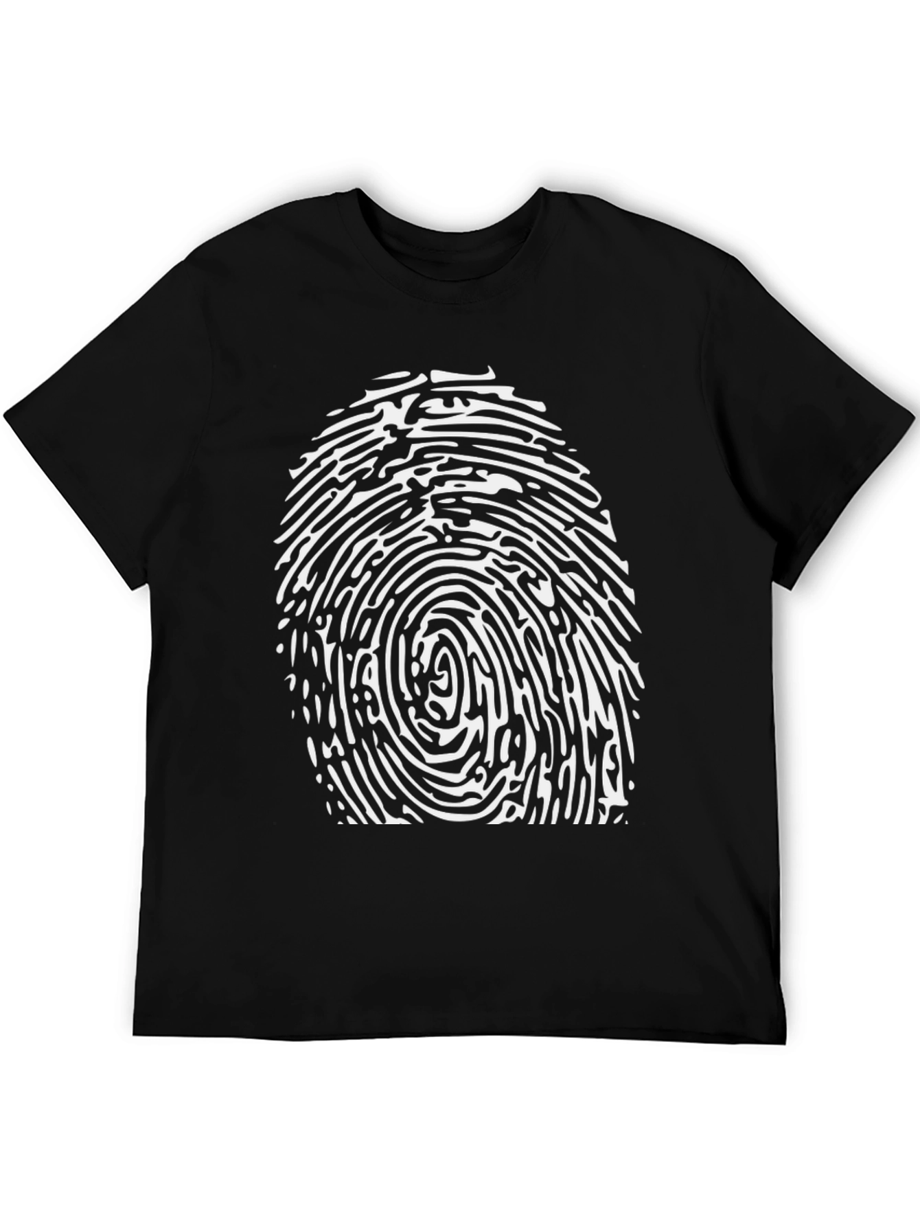 Fingerprint Graphic Tee - Unique Black T-Shirt