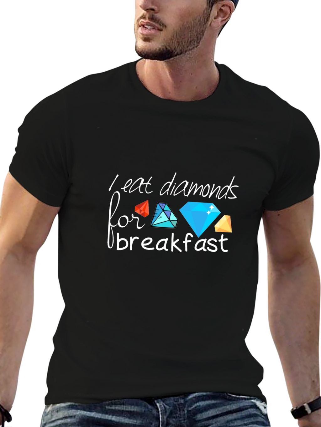 Diamond Breakfast T-Shirt - Black Graphic Tee