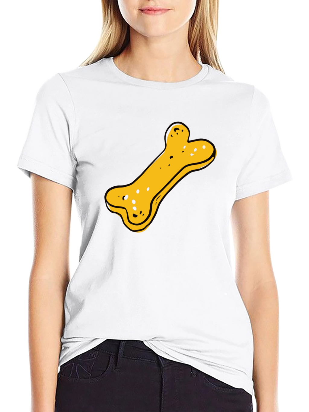 Dog Bone Graphic T-Shirt - Black