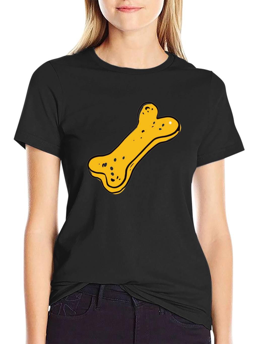 Dog Bone Graphic T-Shirt - Black