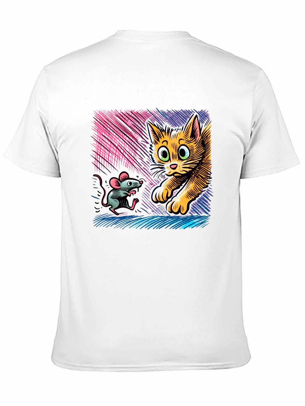 Cat and Mouse Graphic Tee - Black