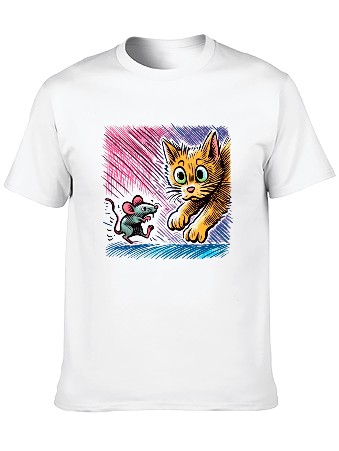 Cat and Mouse Graphic Tee - Black