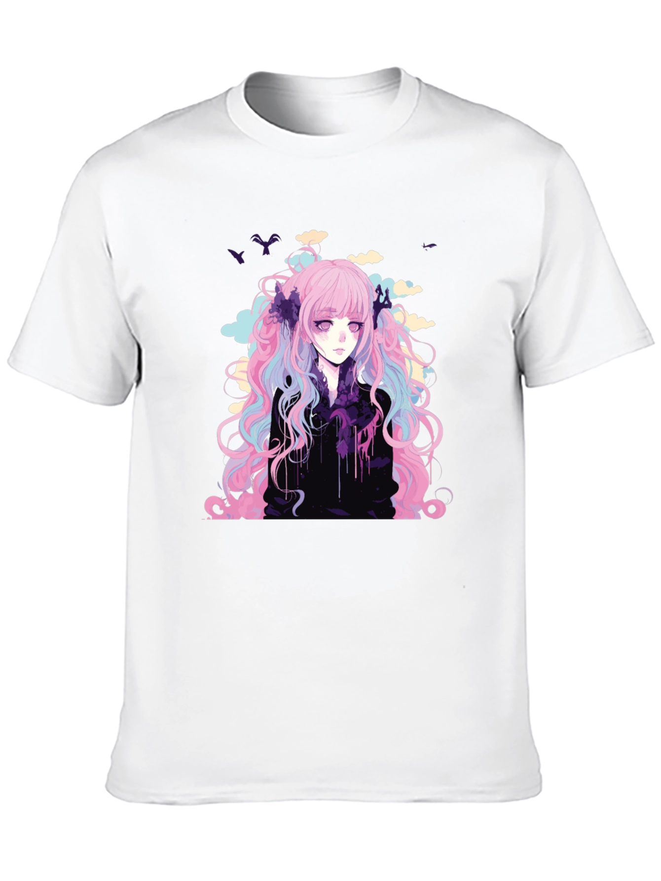 Anime Girl Graphic T-Shirt - Stylish Black Tee