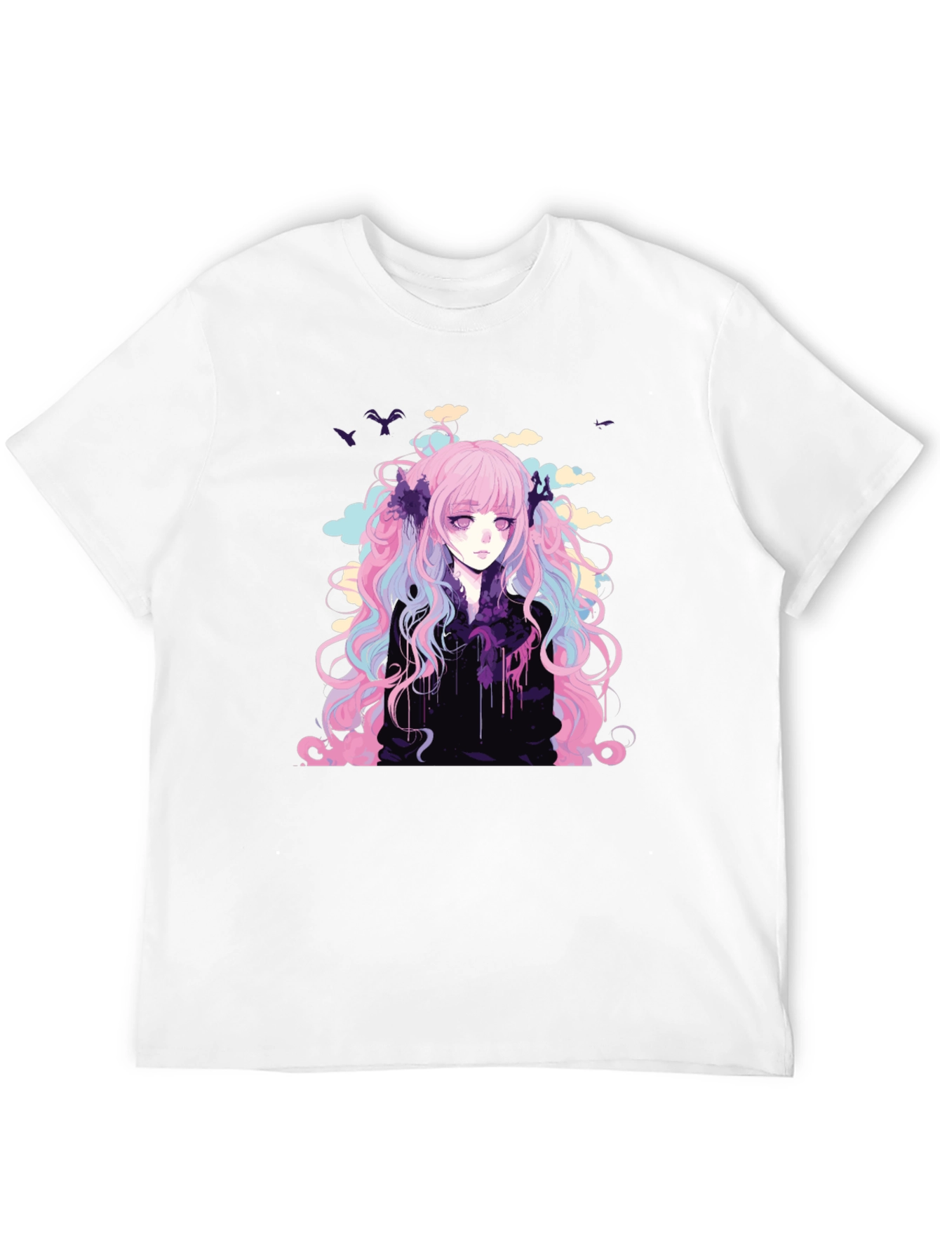 Anime Girl Graphic T-Shirt - Stylish Black Tee