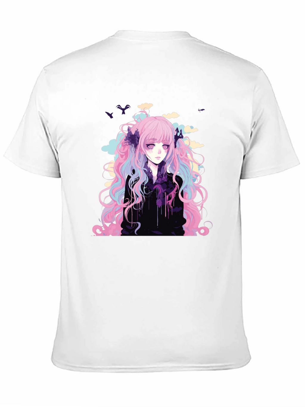 Anime Girl Graphic T-Shirt - Stylish Black Tee