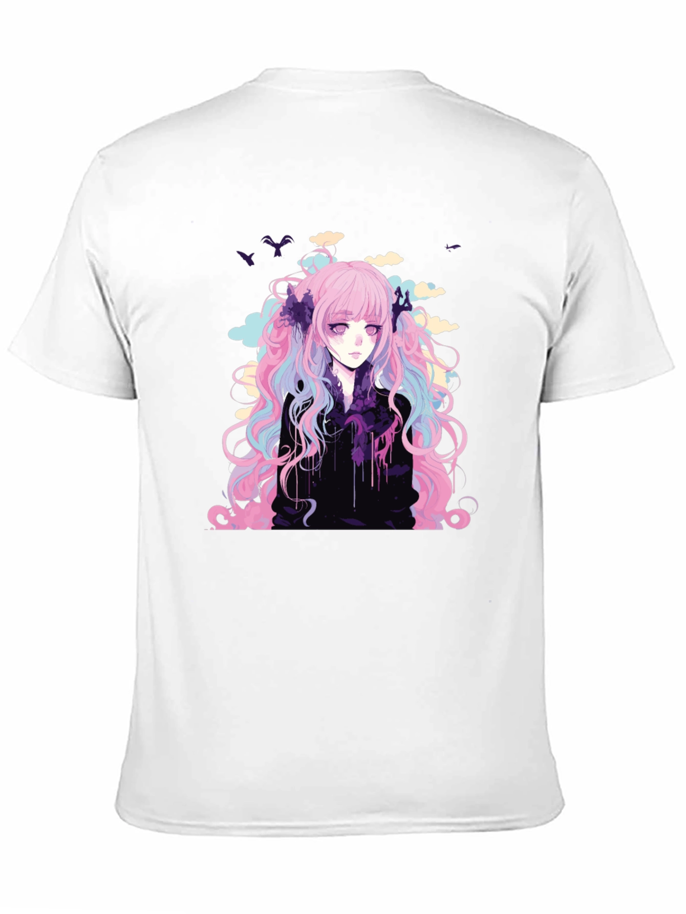 Anime Girl Graphic T-Shirt - Stylish Black Tee