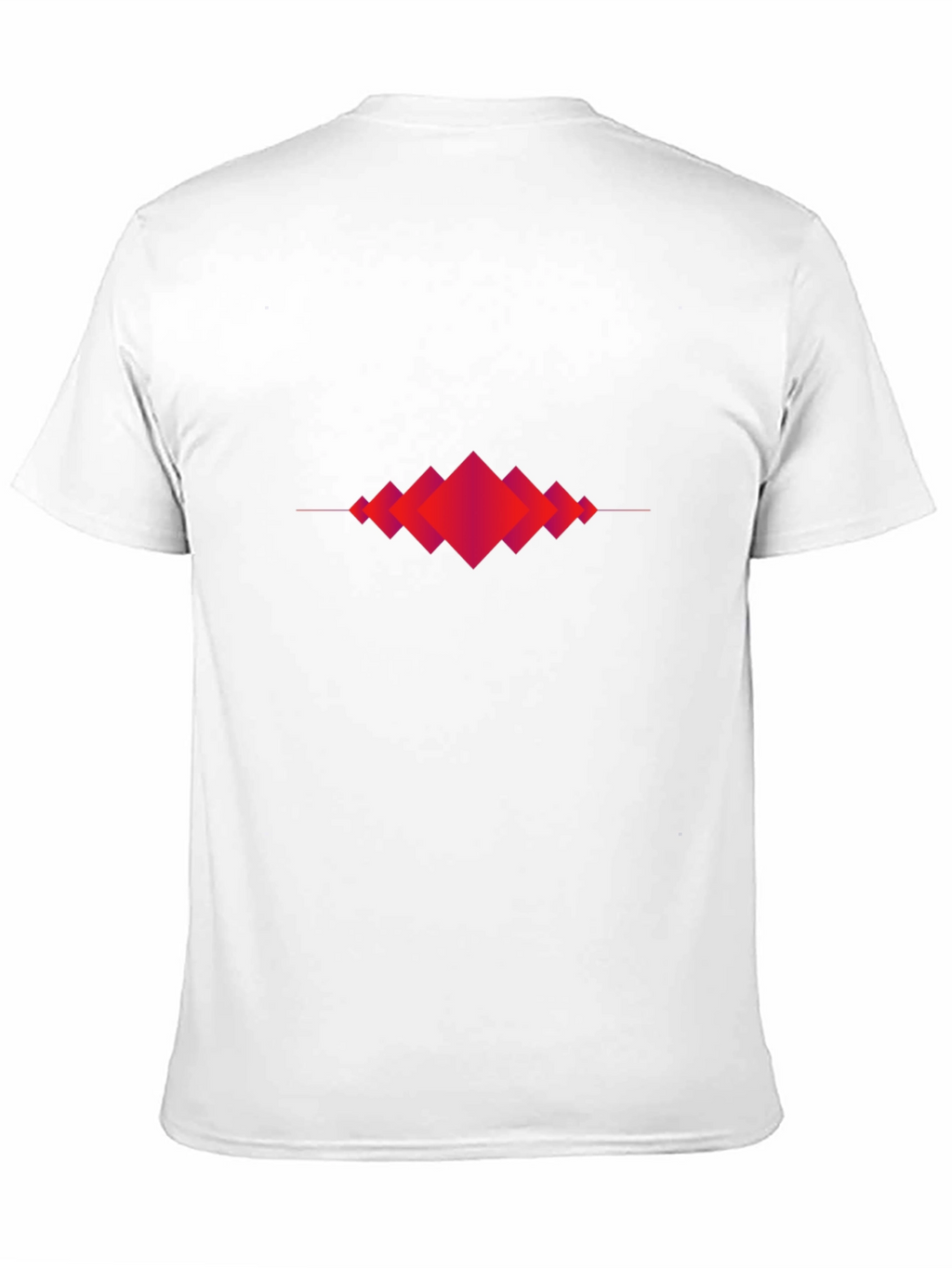 Abstract Geometric Red Diamond Graphic Black T-Shirt