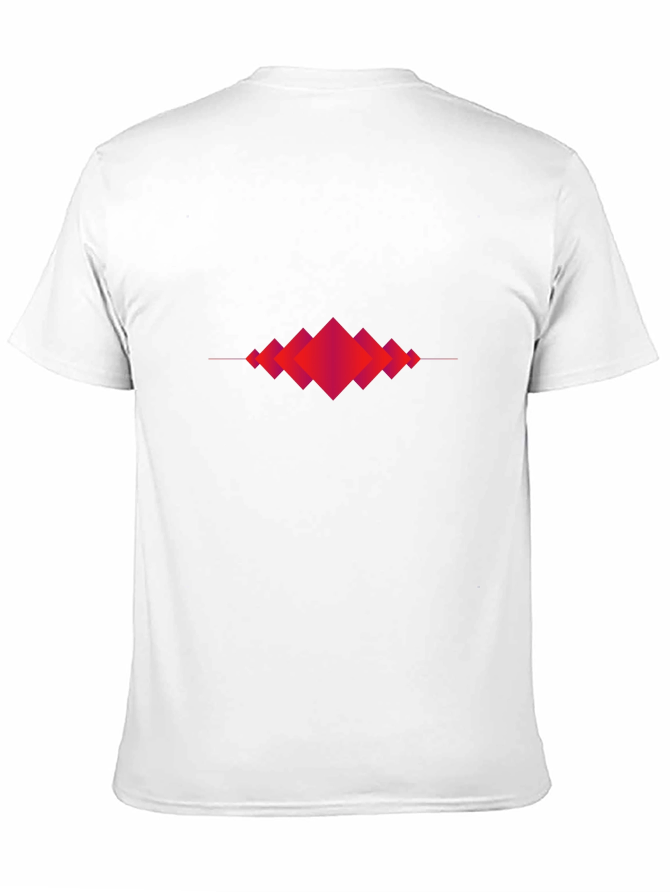 Abstract Geometric Red Diamond Graphic Black T-Shirt