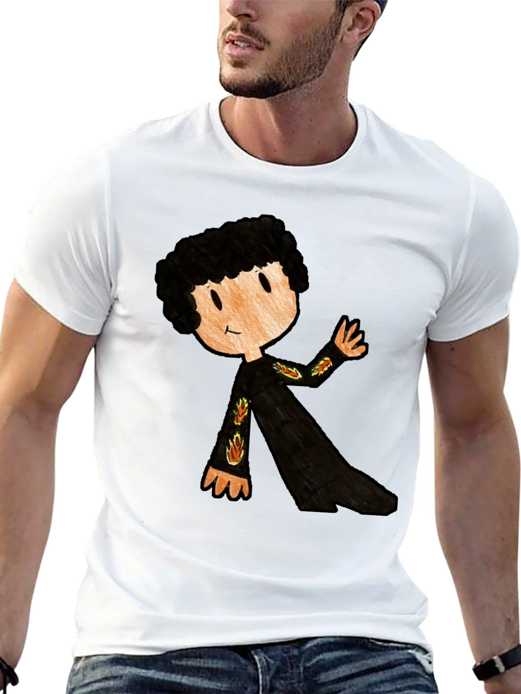 Cartoon Character Black T-Shirt